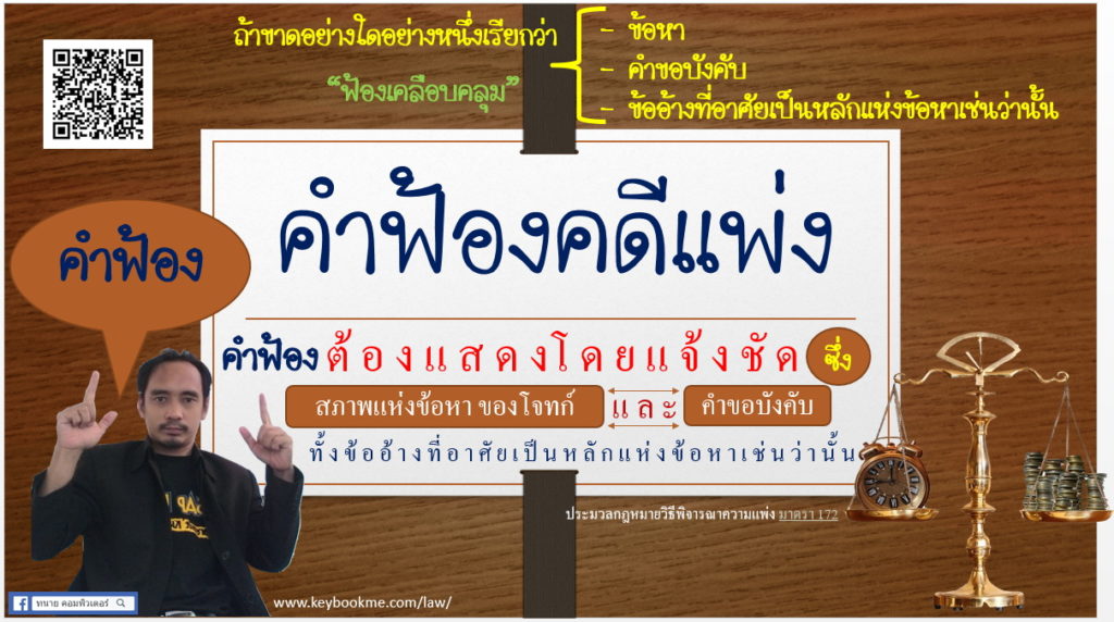 คำฟ้องคดีแพ่ง ป.วิ.แพ่ง. ม.172-นาวิน-ขำแป้น