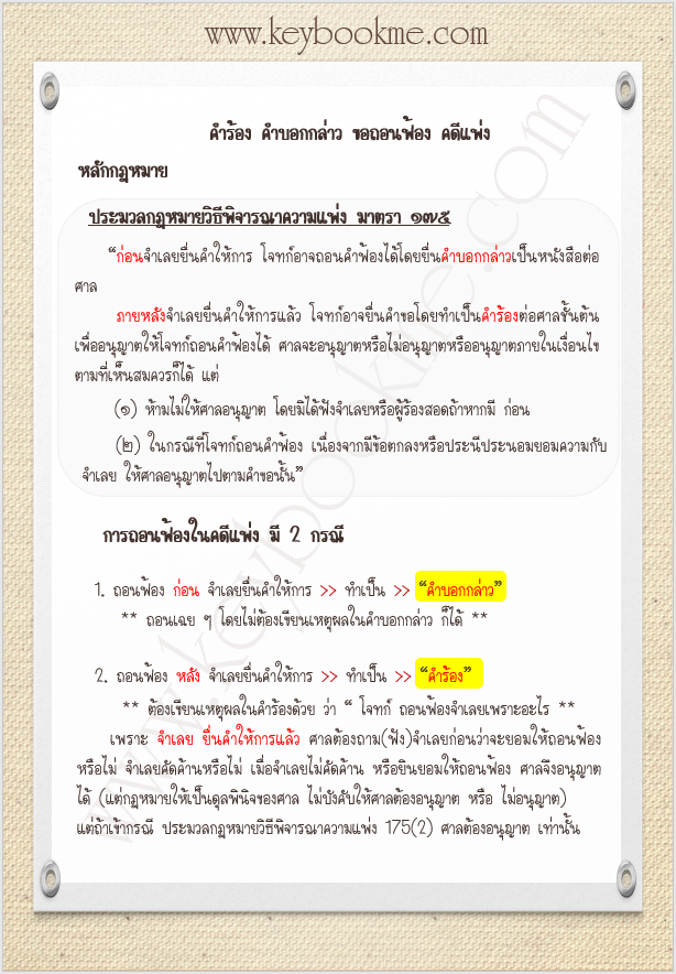 หลักกฎหมาย-ถอนฟ้อง-คดีแพ่ง