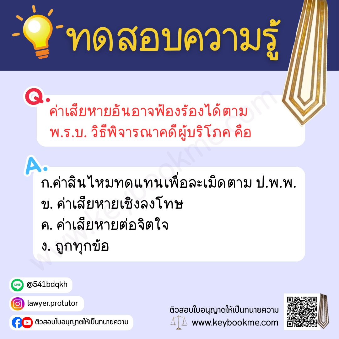 ค่าเสียหายอันอาจฟ้องร้องได้ ตาม พ.ร.บ.วิธีพิจารณาคดีผู้บริโภค คืออะไร