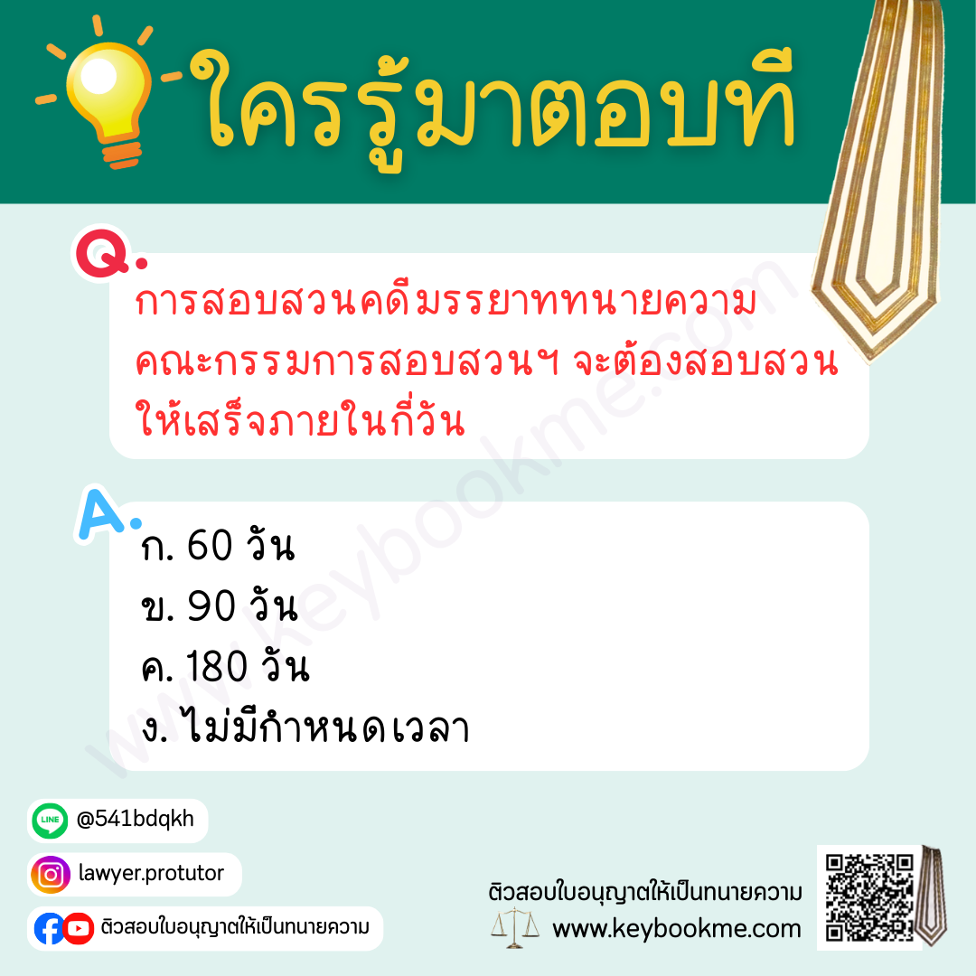การสอบสวนคดีมรรยาททนายความ คณะกรรมการสอบสวนฯ จะต้องสอบสวนให้เสร็จภายในกี่วัน