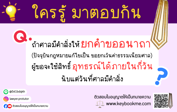 ถ้าศาลมีคำสั่งให้ยกคำขออนาถา ผู้ขอจะใช้สิทธิ์อุทธรณ์ได้ภายในกี่วัน