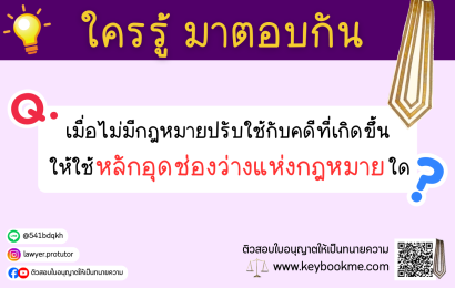 เมื่อไม่มีกฎหมายปรับใช้กับคดีที่เกิดขึ้น-ให้ใช้หลักอุดช่องว่างแห่งกฎหมายใด