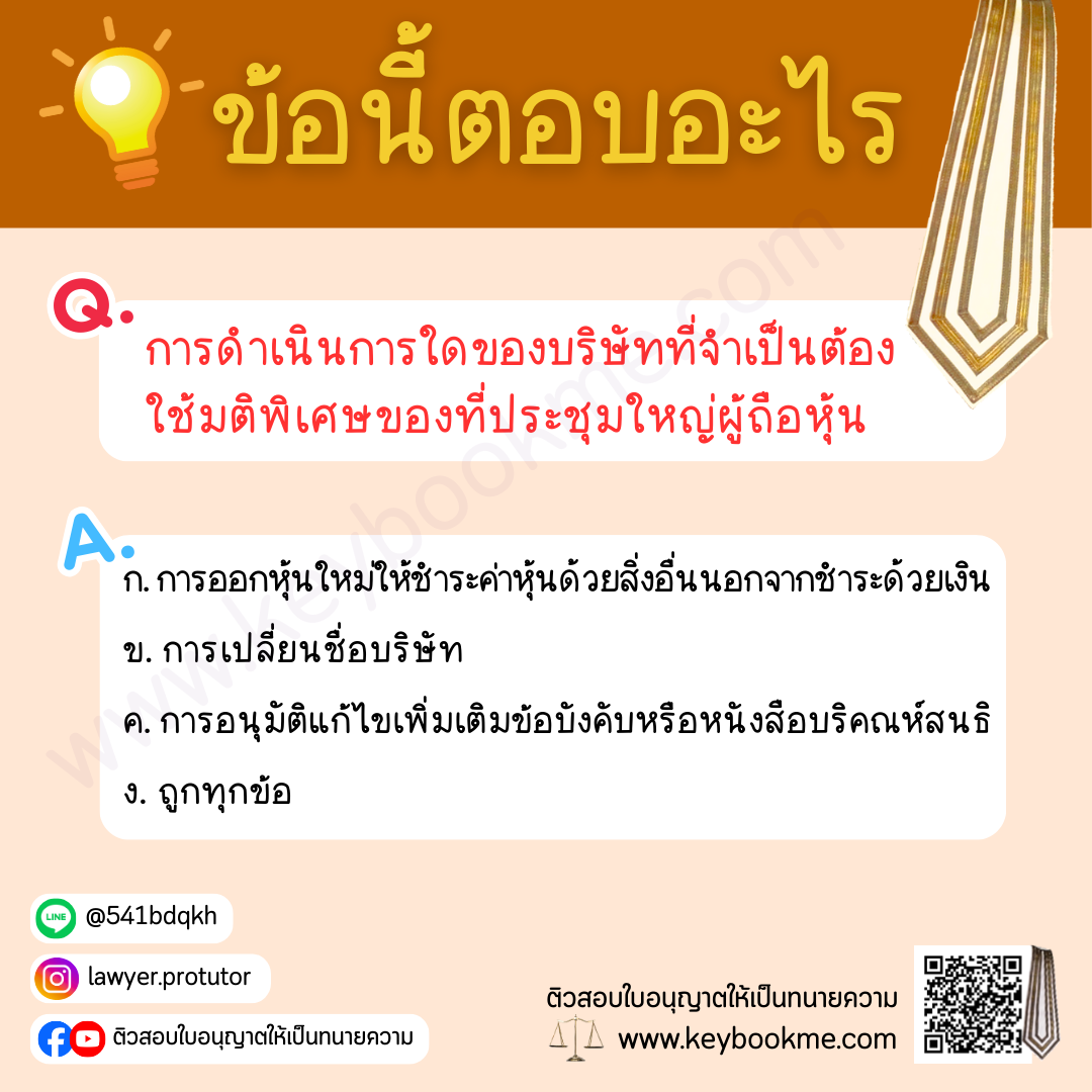 การดำเนินการใดของบริษัทที่จำเป็นต้องใช้มติพิเศษของที่ประชุมใหญ่ผู้ถือหุ้น