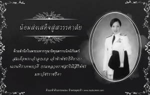 น้อมส่งเสด็จสู่สวรรคาลัย สมเด็จพระเจ้าลูกเธอ เจ้าฟ้าพัชรกิติยาภา นเรนทิราเทพยวดี กรมหลวงราชสาริณีสิริพัชร มหาวัชรราชธิดา